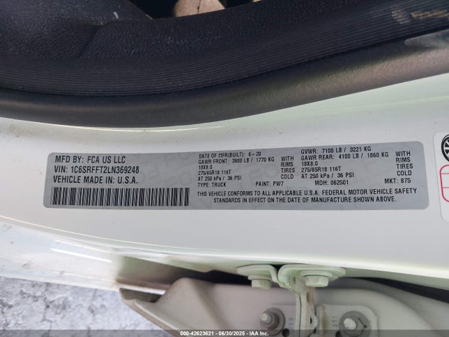 RAM 1500 2020 1C6SRFFT2LN369248 Image 9