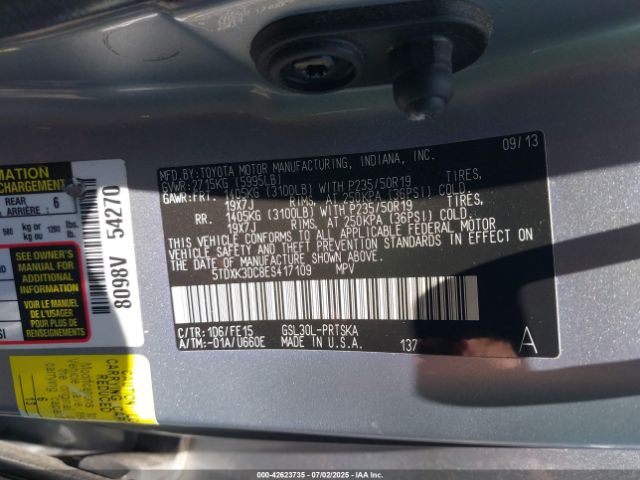 2014 TOYOTA SIENNA 5TDXK3DC8ES417109 Photo 8