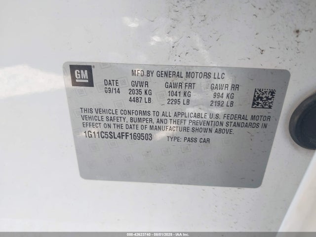 Chevrolet lkw 2015 1G11C5SL4FF169503 Image 9