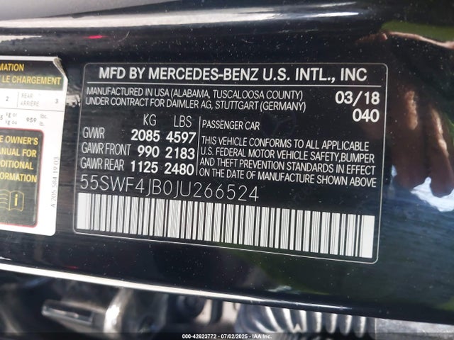55SWF4JB0JU266524 Mercedes-Benz m274