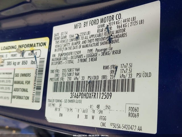 3FA6P0HDXFR112509 Ford 2015
