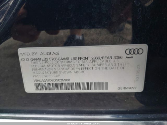 2013 AUDI A8 WAUAGAFD8DN025900 Photo 8