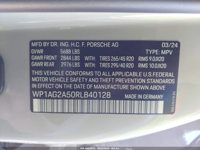 2024 PORSCHE MACAN WP1AG2A50RLB40128 Photo 8