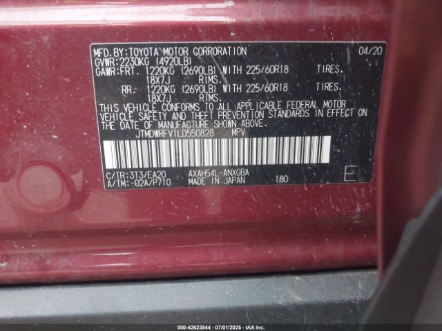 2020 TOYOTA RAV4 HYBRID JTMDWRFV1LD550828 Photo 8