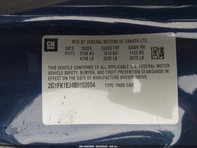 2011 CHEVROLET CAMARO 2G1FK1EJ4B9152604 Photo 8