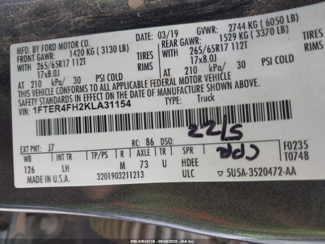 2019 FORD RANGER 1FTER4FH2KLA31154 Photo 8