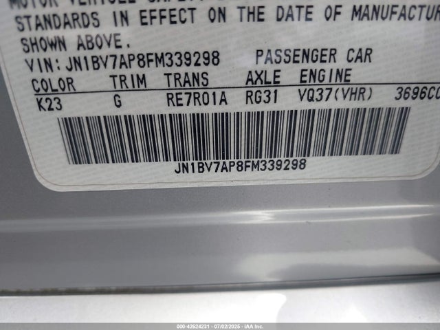 JN1BV7AP8FM339298 Infiniti 2015