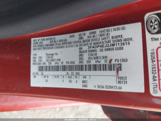 2018 FORD FIESTA 3FADP4EJ2JM113815 Photo 8