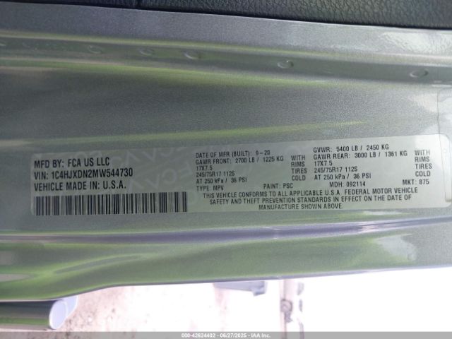 2021 JEEP WRANGLER UNLIMITED 1C4HJXDN2MW544730 Photo 8
