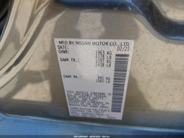 1N4BL4DV9SN367665 Nissan 2025