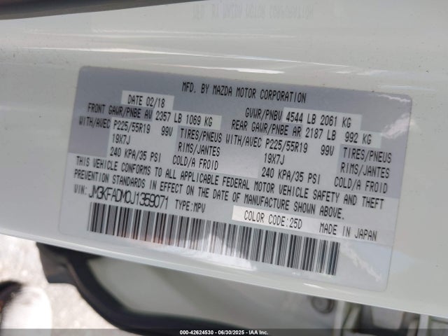 JM3KFADM0J1359071 Mazda py cylinder deactivation