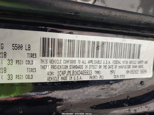 2019 JEEP CHEROKEE 1C4PJMLB1KD465933 Photo 8