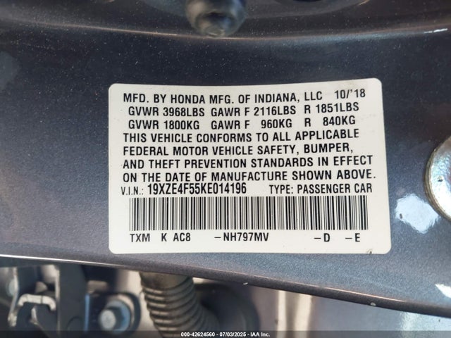 19XZE4F55KE014196 Honda leb6