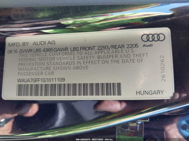Audi 2016 2016 WAUA7GFF1G1011109 Image 9