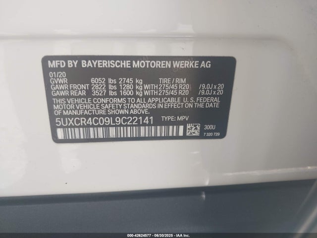 5UXCR4C09L9C22141 BMW 2020