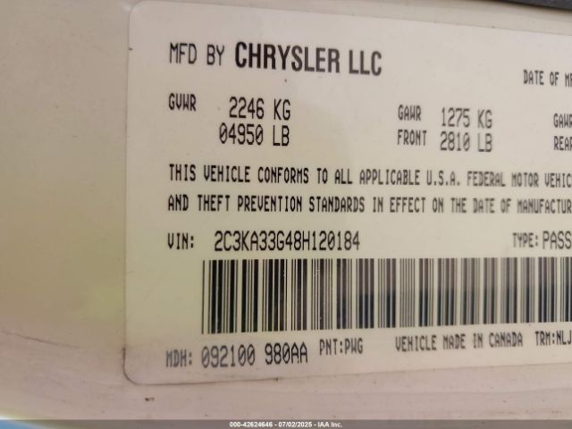 2008 CHRYSLER 300 2C3KA33G48H120184 Photo 8