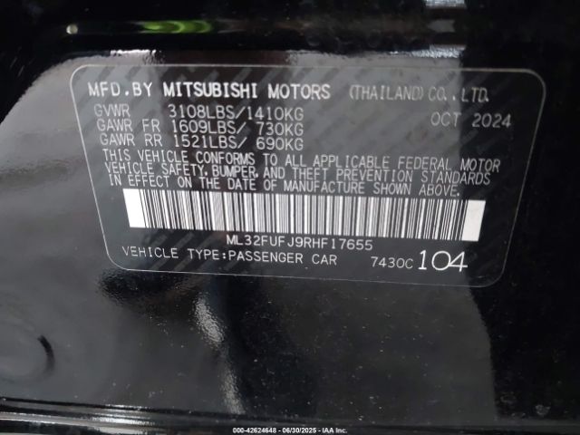 2024 MITSUBISHI MIRAGE G4 ML32FUFJ9RHF17655 Photo 8