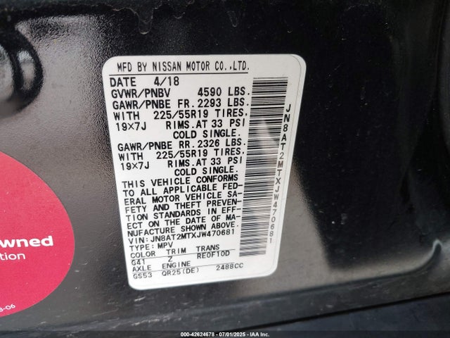 JN8AT2MTXJW470681 Nissan 2018