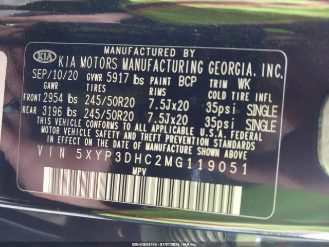2021 KIA TELLURIDE 5XYP3DHC2MG119051 Photo 8