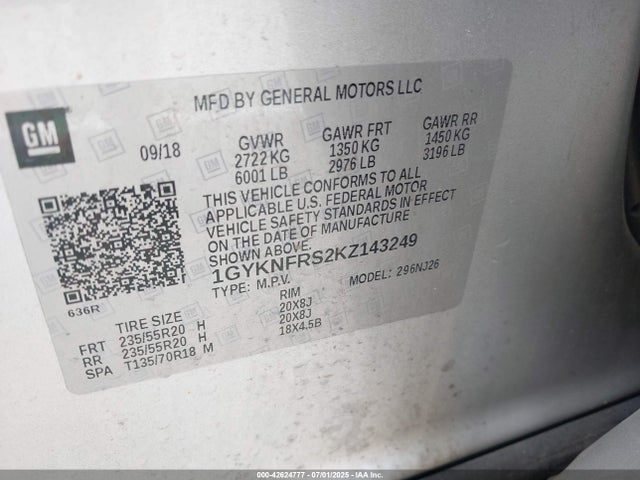 2019 CADILLAC XT5 1GYKNFRS2KZ143249 Photo 8