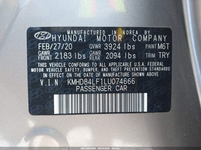 KMHD84LF1LU074666 Hyundai mpi nu