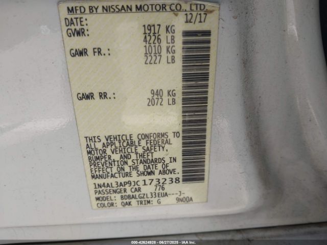 2018 NISSAN ALTIMA 1N4AL3AP9JC173238 Photo 8