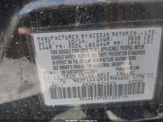 3N1AB7AP2EY323954 Nissan 2014
