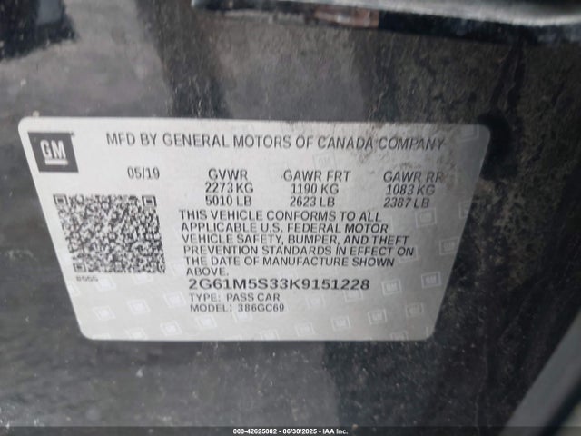 2019 CADILLAC XTS 2G61M5S33K9151228 Photo 8