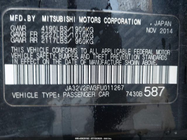 2015 MITSUBISHI LANCER JA32V2FW3FU011267 Photo 8