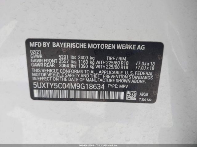 2021 BMW X3 5UXTY5C04M9G18634 Photo 8