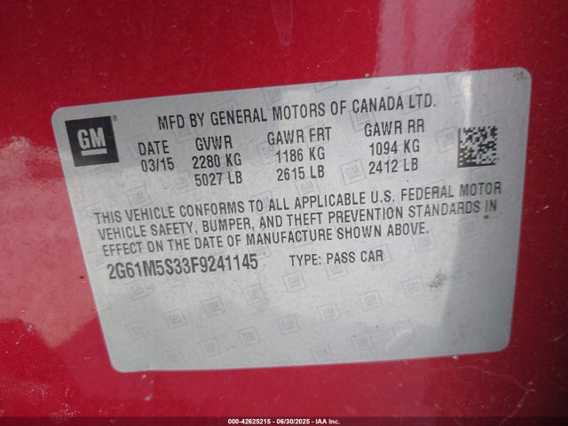 2015 CADILLAC XTS 2G61M5S33F9241145 Photo 8