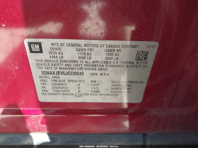 2018 CHEVROLET EQUINOX 2GNAXJEV5J6238842 Photo 8