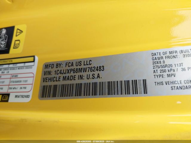 2021 JEEP WRANGLER 4XE 1C4JJXP68MW762483 Photo 8
