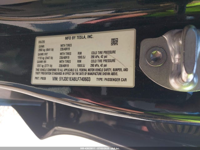 2020 TESLA MODEL 3 5YJ3E1EA8LF740603 Photo 8