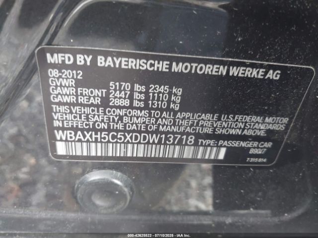 2013 BMW 528I WBAXH5C5XDDW13718 Photo 8