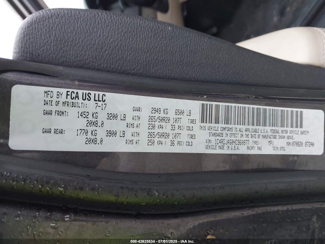 1C4RDJAG0HC960877 Dodge Durango