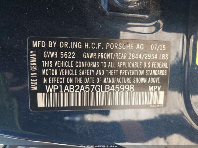 2016 PORSCHE MACAN WP1AB2A57GLB45998 Photo 8