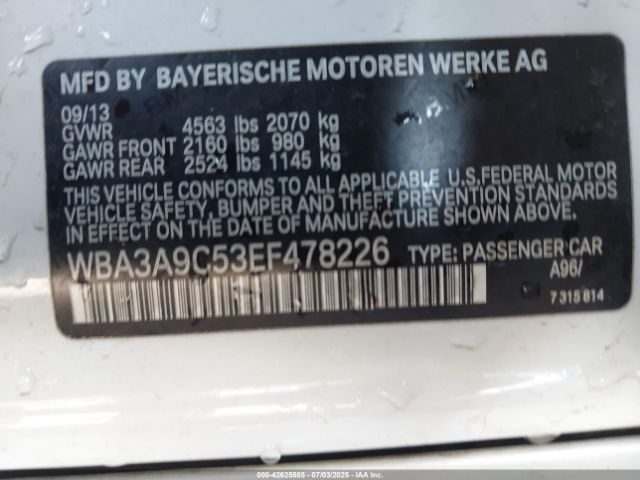 2014 BMW 335I WBA3A9C53EF478226 Photo 8