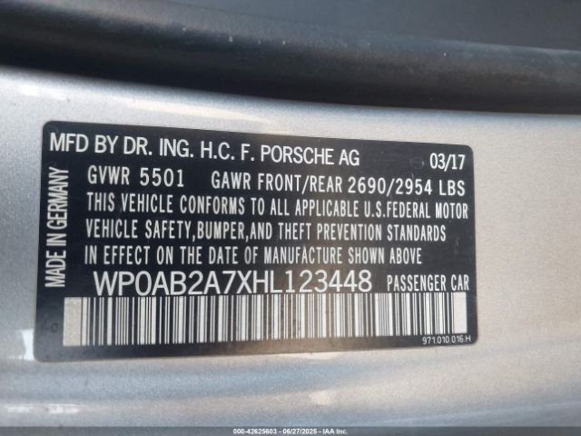 2017 PORSCHE PANAMERA WP0AB2A7XHL123448 Photo 8