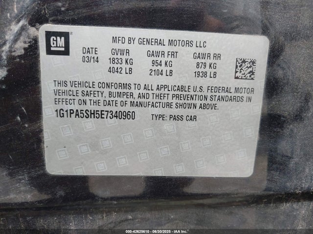 1G1PA5SH5E7340960 Chevrolet luw