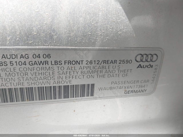 2006 AUDI A6 WAUBH74FX6N173641 Photo 8