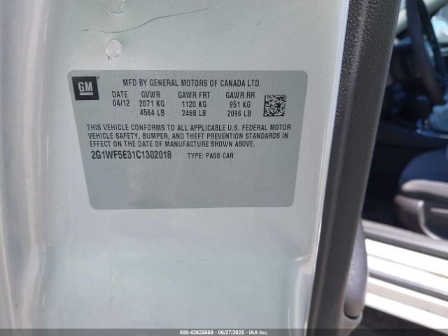 2012 CHEVROLET IMPALA 2G1WF5E31C1302018 Photo 8