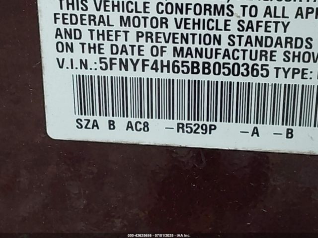 2011 HONDA PILOT 5FNYF4H65BB050365 Photo 8