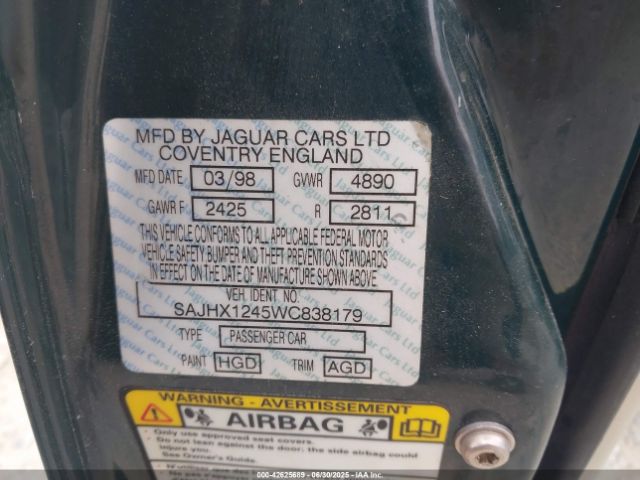 1998 JAGUAR XJ8 SAJHX1245WC838179 Photo 8