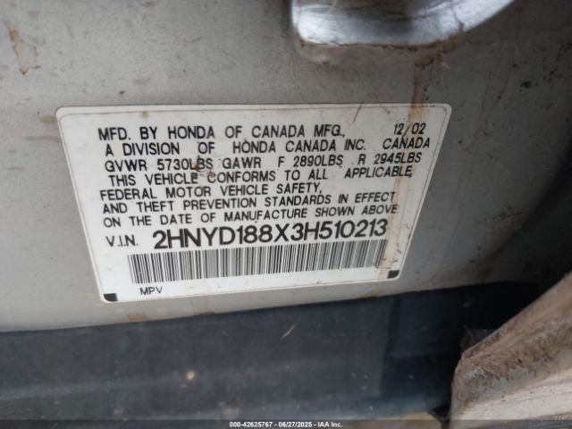 2003 ACURA MDX 2HNYD188X3H510213 Photo 8