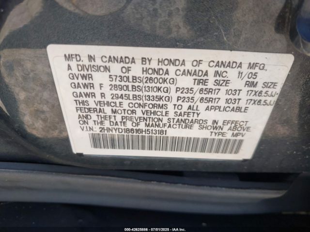 2006 ACURA MDX 2HNYD18616H513181 Photo 8