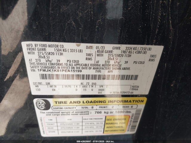 1FMJK1K81PEA15199 Ford gtdi-standard
