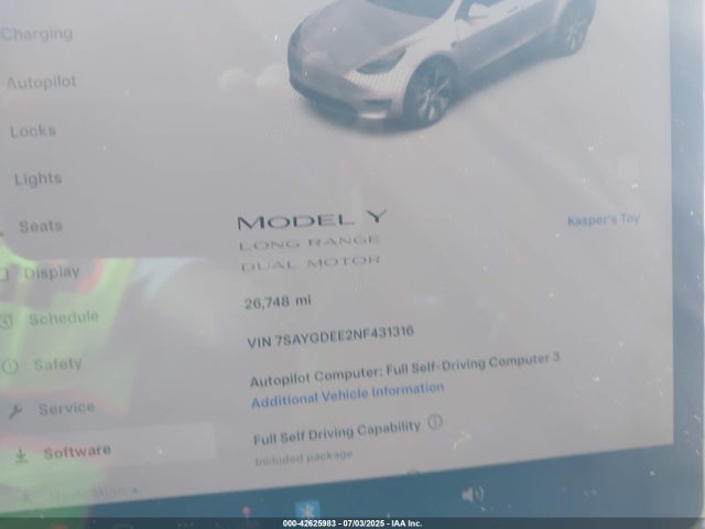 2022 TESLA MODEL Y 7SAYGDEE2NF431316 Photo 6