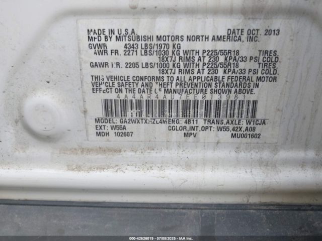 2014 MITSUBISHI OUTLANDER SPORT 4A4AR4AU7EE013981 Photo 8