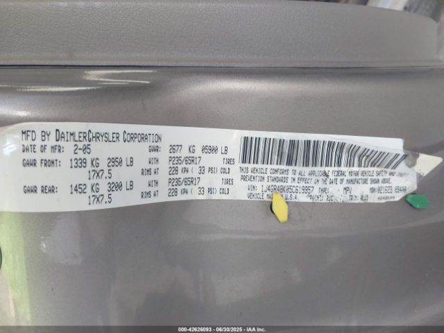 2005 JEEP GRAND CHEROKEE 1J4GR48K05C619957 Photo 8